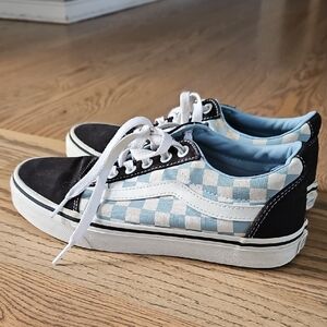 Vans Blue and White Checkered Sneakers
